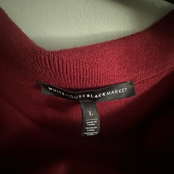 White House Black Market Maroon Thick Cowl Neck Long Sleeve Pullover Sweater L - Picture 5 of 10